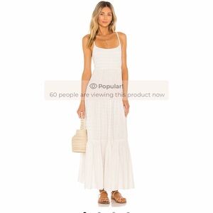 L Space - White Sleeveless Maxi Dress with Spaghetti Straps